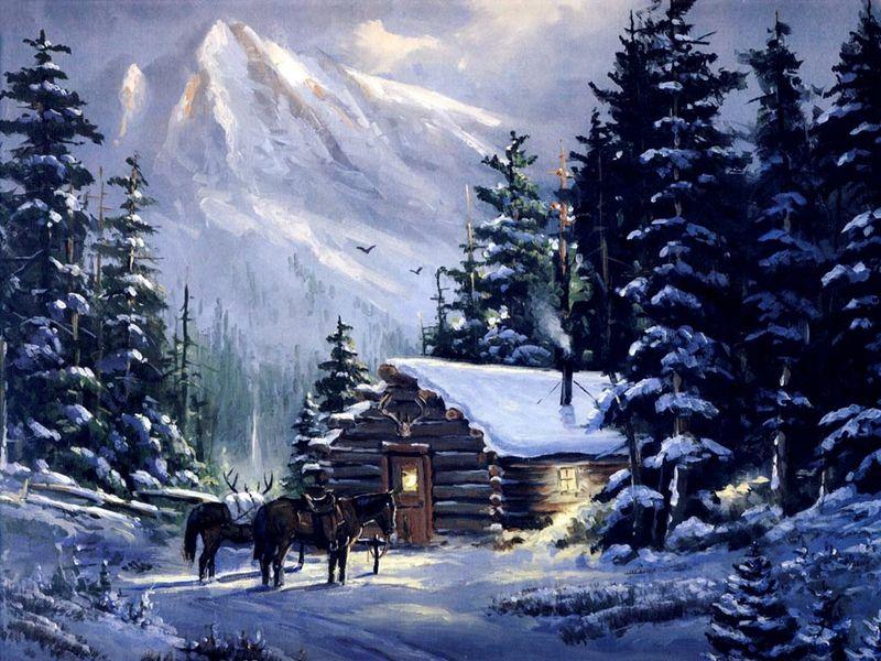 Cabin Horses Diamond Painting Kit - DIY
