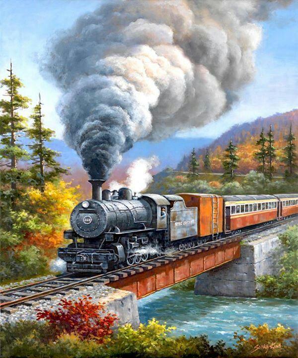 Train Landscape Pattern Diamond Painting Kit - DIY