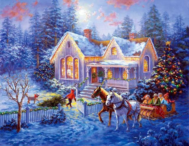 Cabin Christmas Diamond Painting Kit - DIY