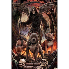 Load image into Gallery viewer, Skull With Dog Diamond Painting Kit - DIY
