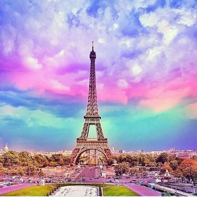 Rainbow Eiffel's Tower Diamond Painting Kit - DIY
