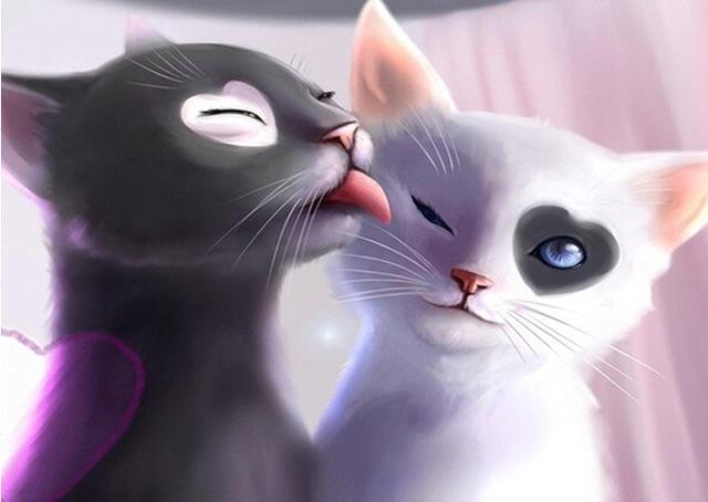 Cats Love Hearts Diamond Painting Kit - DIY