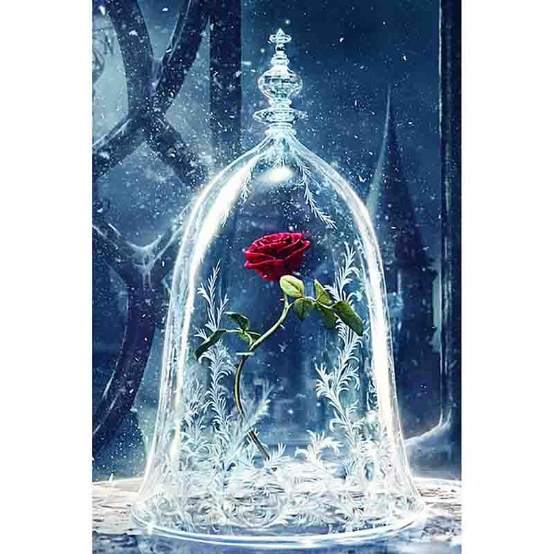 Rose Diamond Cross Stitch Crystal Diamond Painting Kit - DIY