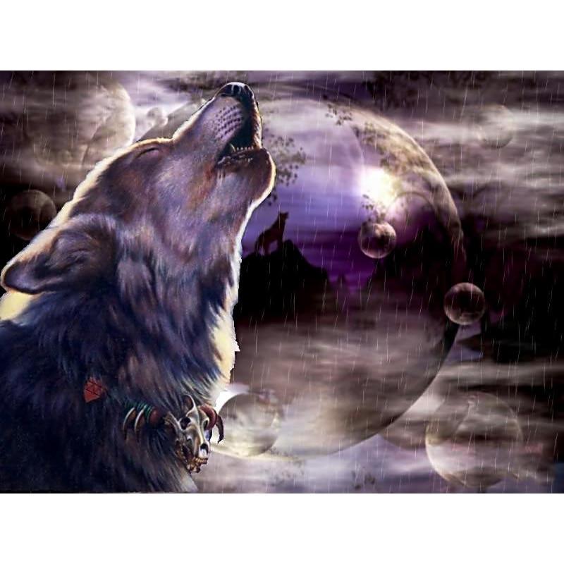 Howling Wolf Diamond Painting Kit - DIY