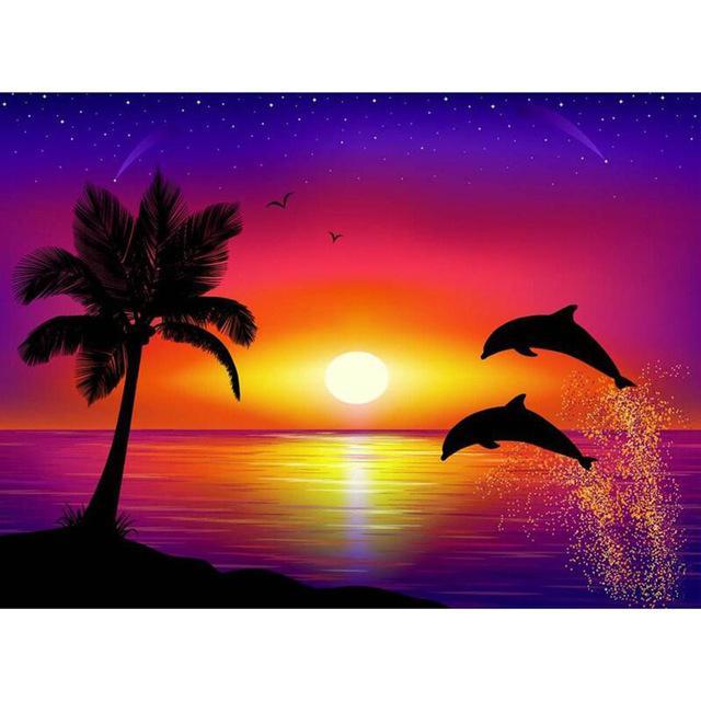 Dolphin Cross Diamond Painting Kit - DIY