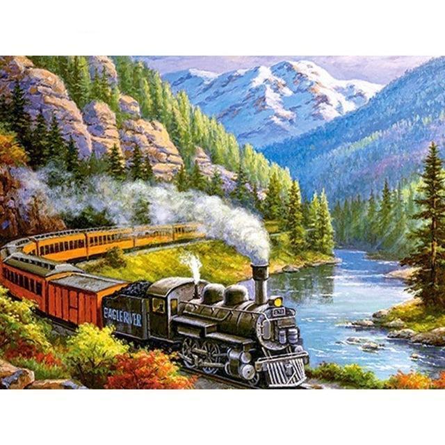 Train Landscape Diamond Painting Kit - DIY