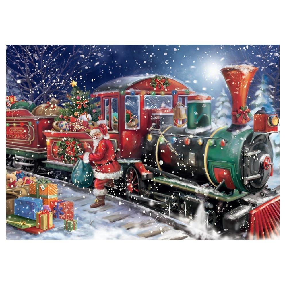 Christmas Santa Claus Train Diamond Painting Kit - DIY