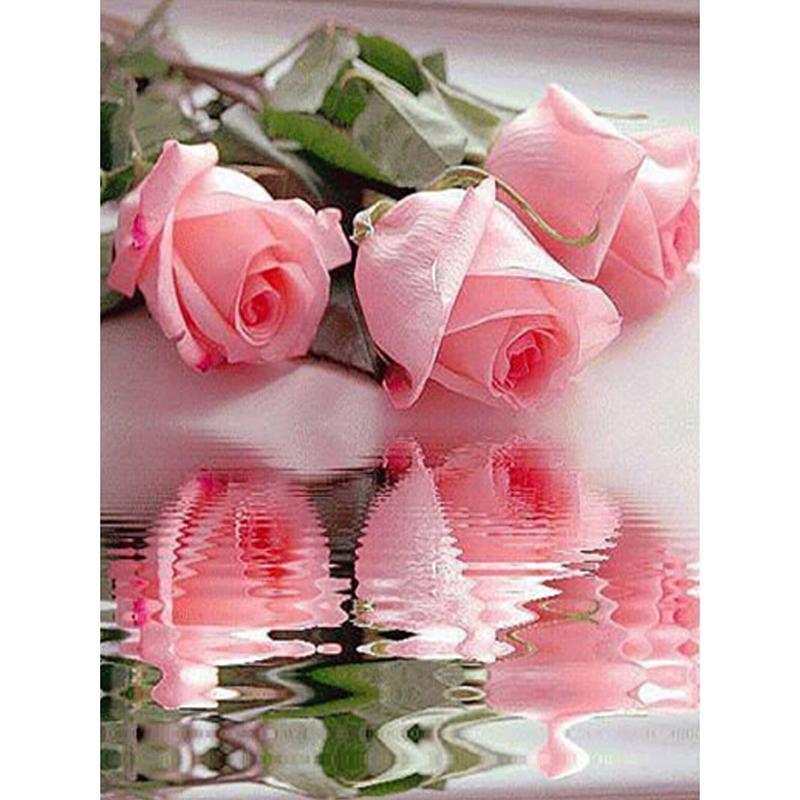 Flower Pink Diamond Painting Kit - DIY