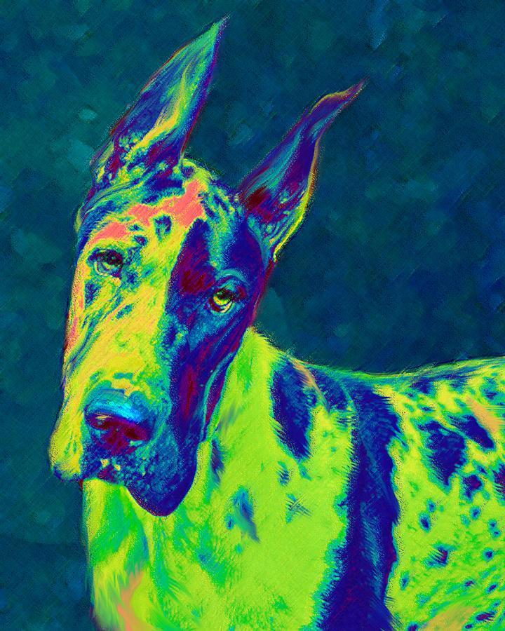 Great Dane Color Green Diamond Painting Kit - DIY