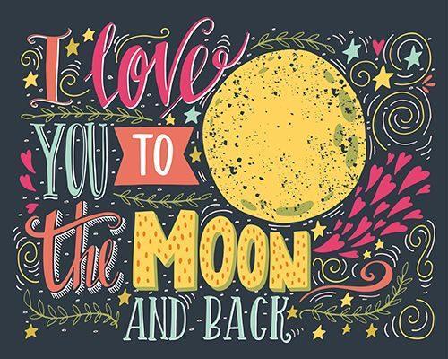 Love Moon Diamond Painting Kit - DIY