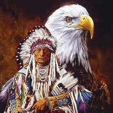 Load image into Gallery viewer, Eagle and Indian Diamond Painting Kit - DIY
