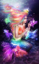 Load image into Gallery viewer, Mermaid Black Colors Diamond Painting Kit - DIY
