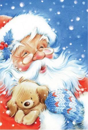 Santas Christmas Dog Diamond Painting Kit - DIY