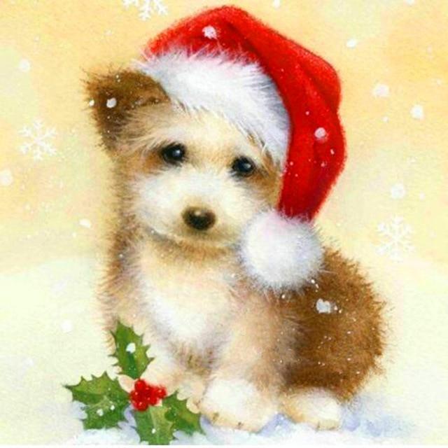 Christmas Dog Little Diamond Painting Kit - DIY